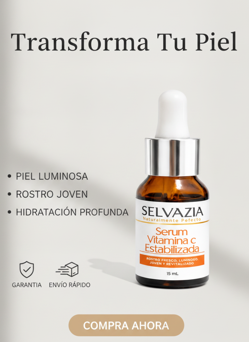 Sérum Vitamina C Estabilizada con Ácido Hialurónico | Hidrata y reduce las manchas en tu piel
