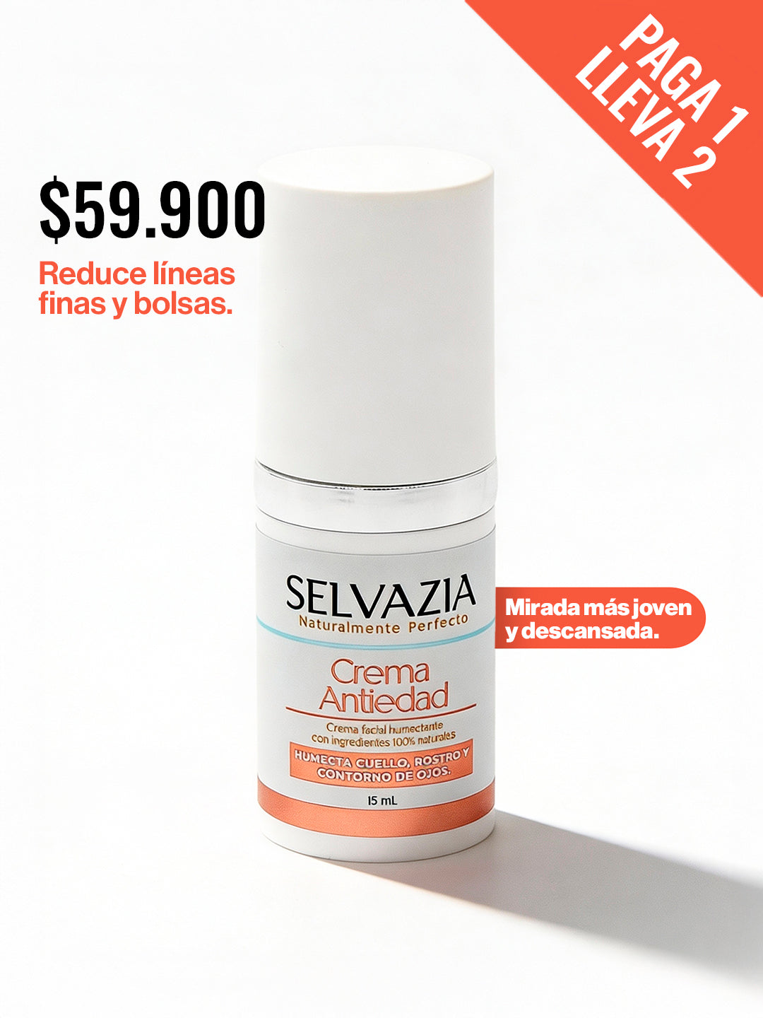 Crema Antiedad y Contorno de Ojos 15mL