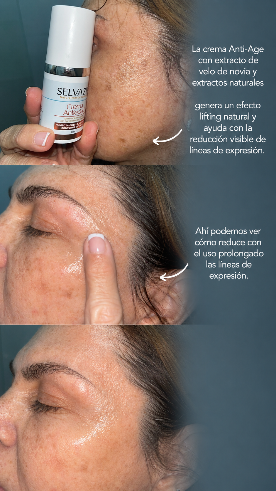 Crema Antiedad y Contorno de Ojos 15mL | Efecto Lifting -Reducción Líneas de expresión