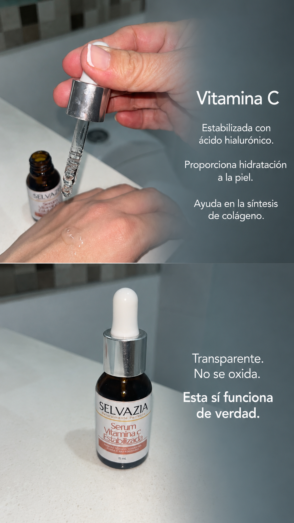 Sérum Vitamina C Estabilizada con Ácido Hialurónico | Hidrata y reduce las manchas en tu piel