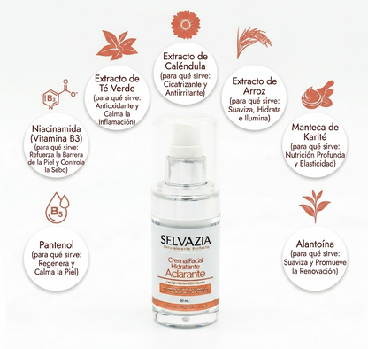 Crema Aclarante con Niacinamida y Extractos botánicos | Aclara, hidrata y reduce las manchas en tu piel