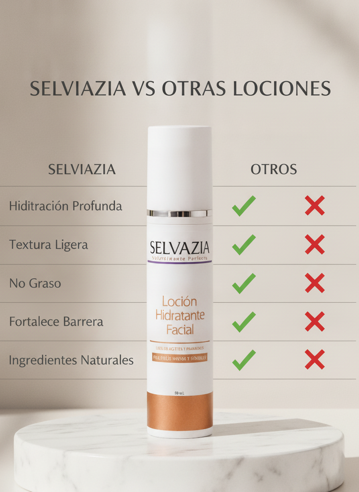 Loción Hidratante Facial Ligera 60mL | Hidrata tu piel sin sensación Grasa
