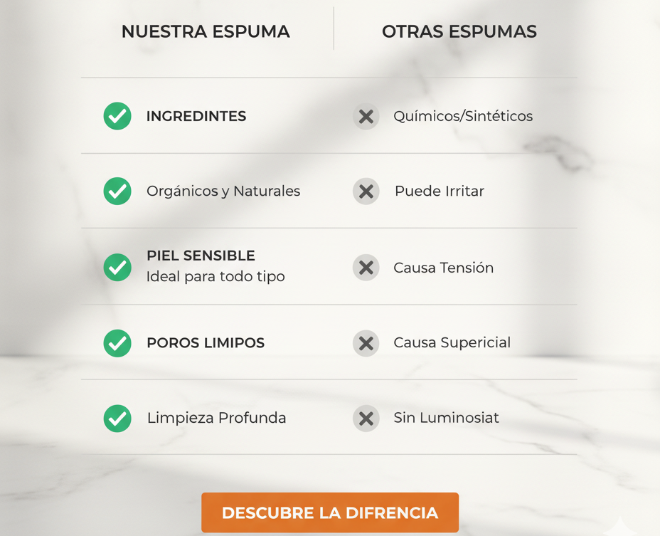Espuma Facial Orgánica - Limpieza facial profunda sin maltratar tu piel